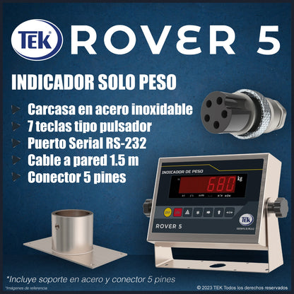 Indicador de Peso ROVER 5 Inox